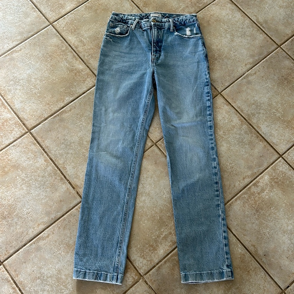 Good American Good Icon High Rise Denim Straight Jeans GI828T Women's size 8/29 - Picture 3 of 11